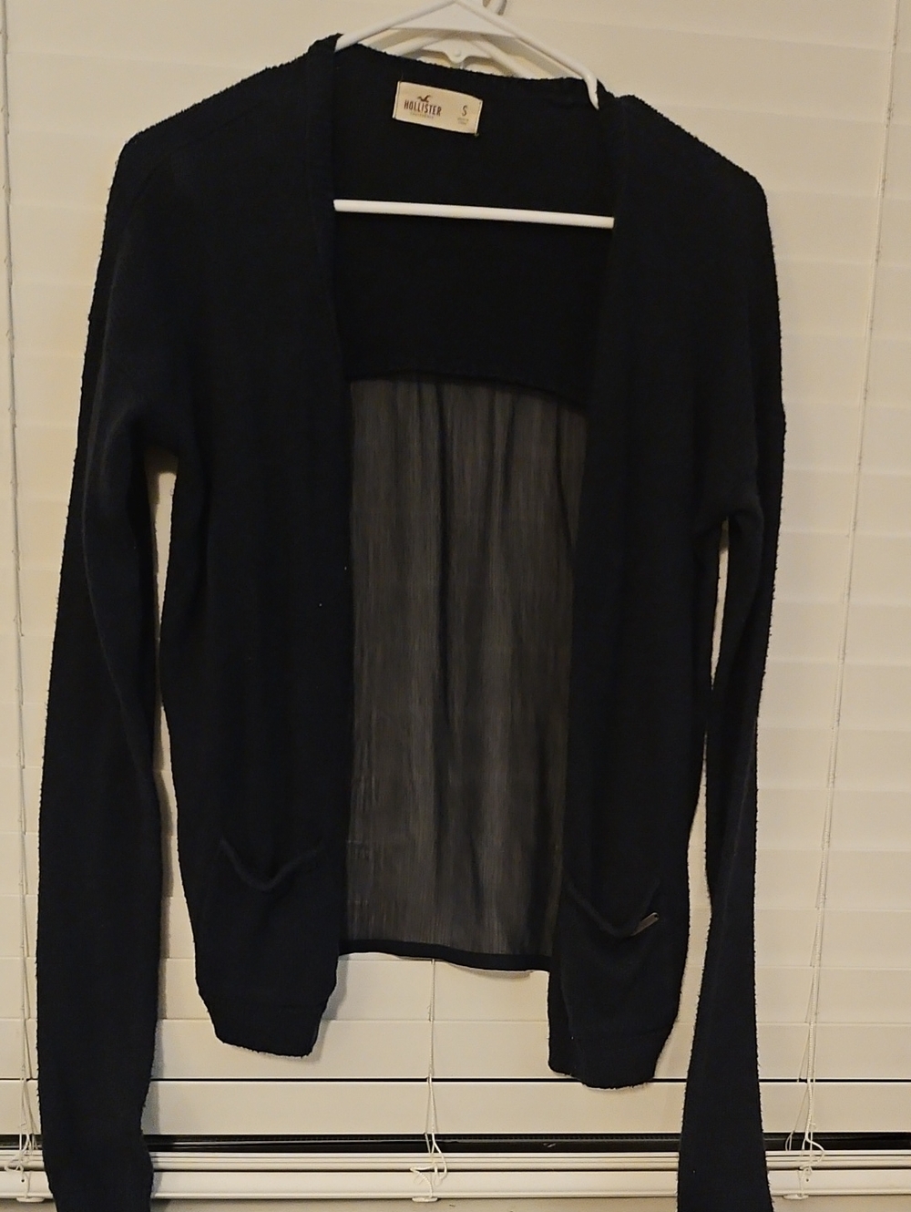 Hollister Women's Open-Front Navy Cardigan